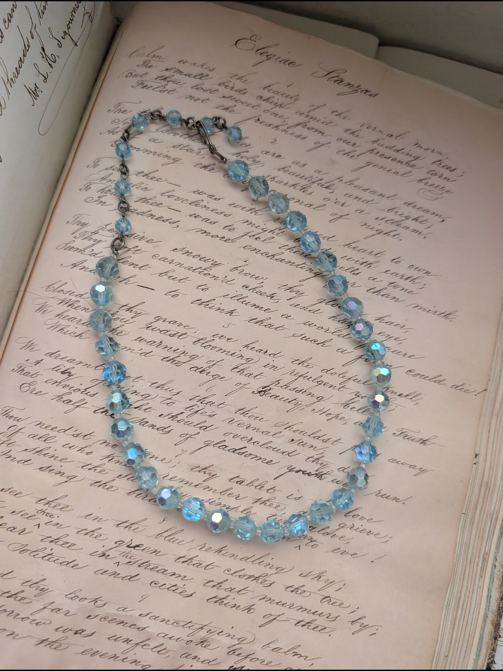 Blue Crystal Bead Necklace - Women Jewelry
